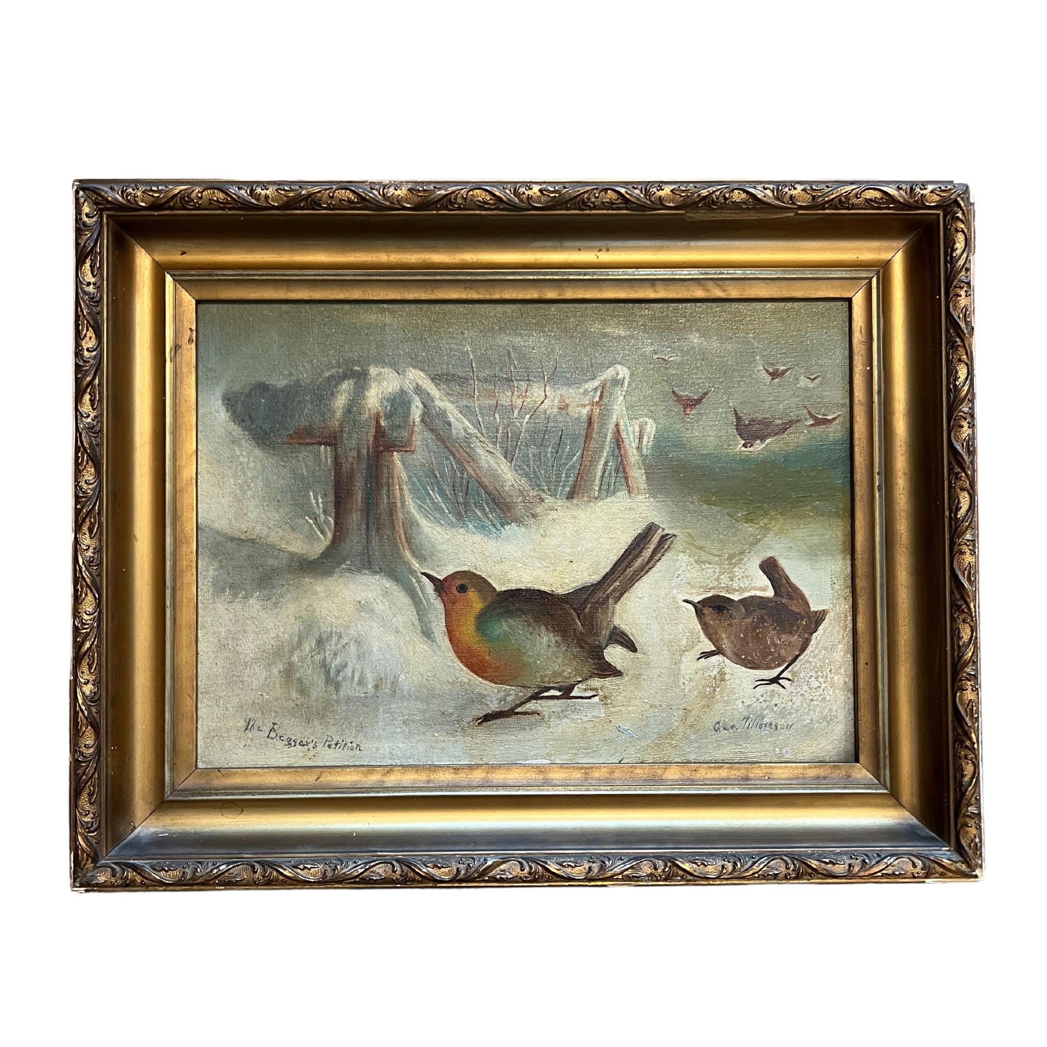 Birds in Snow Painting