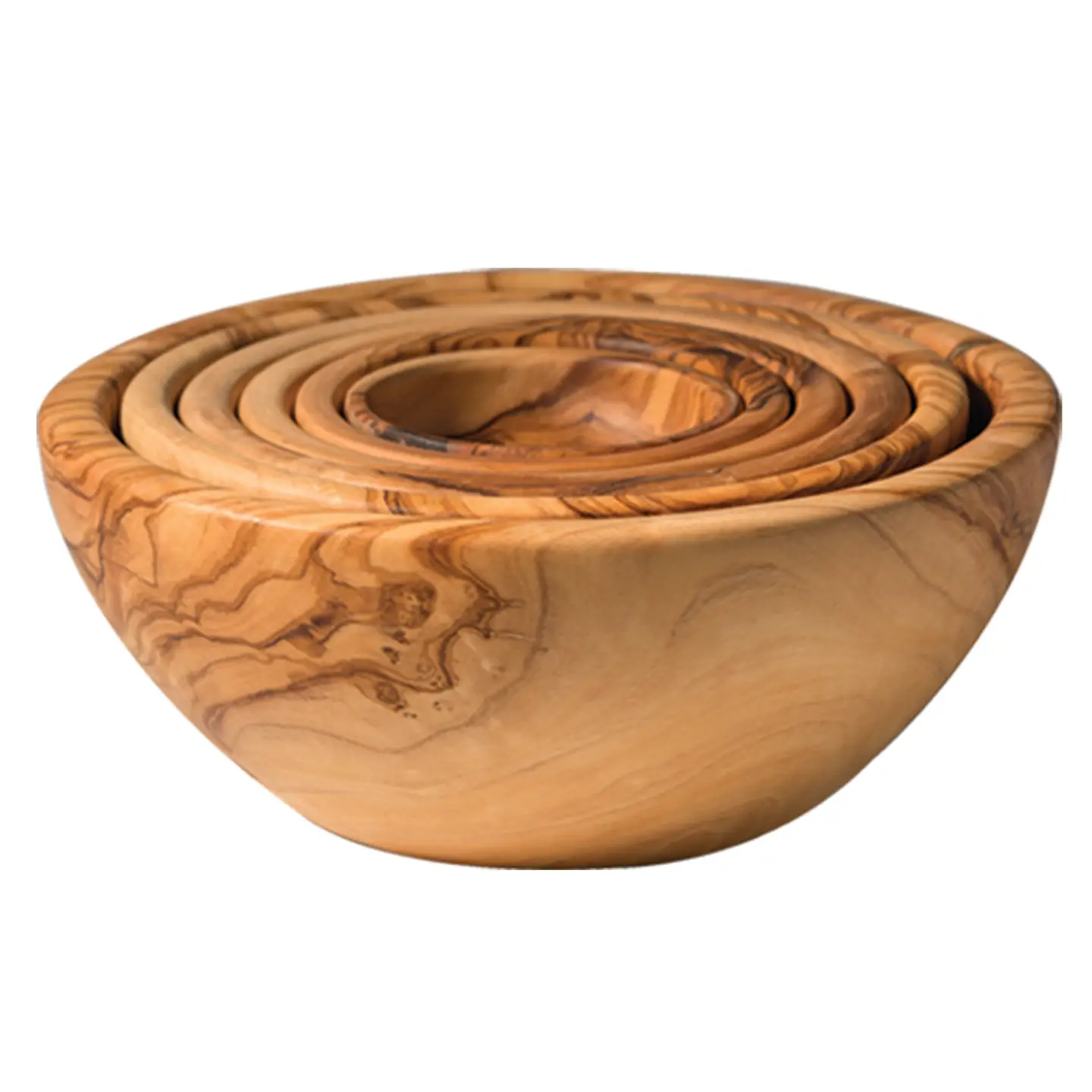 Olive Wood Nesting Bowls- set of 6