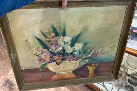 Bowl of Irises Painting