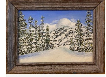 Winter Snow Scene Painting "Blue Sky"