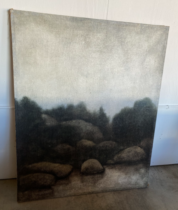 Antique Painting Smokey Trees