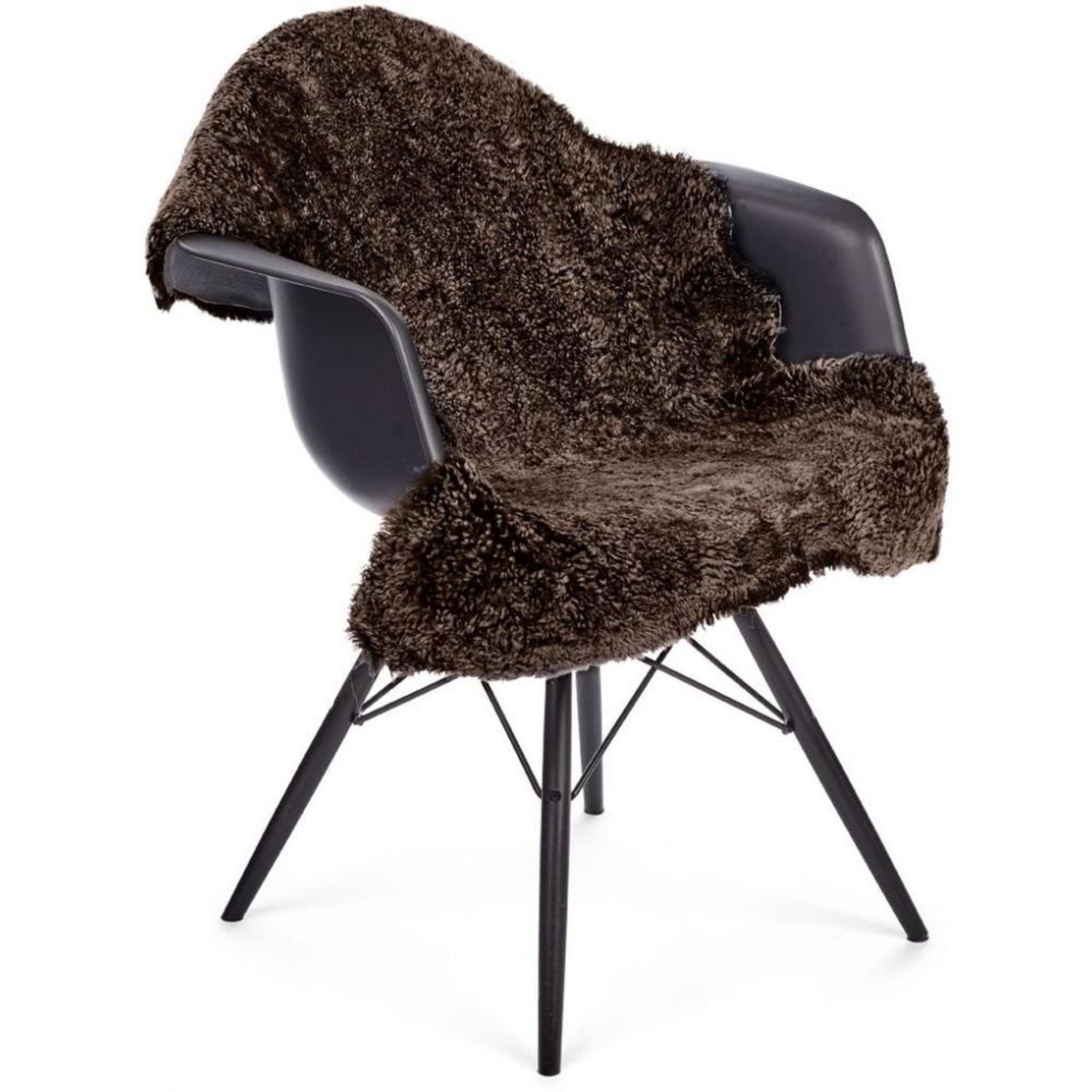 Short-Wool Curly Sheepskin Rug - 45in