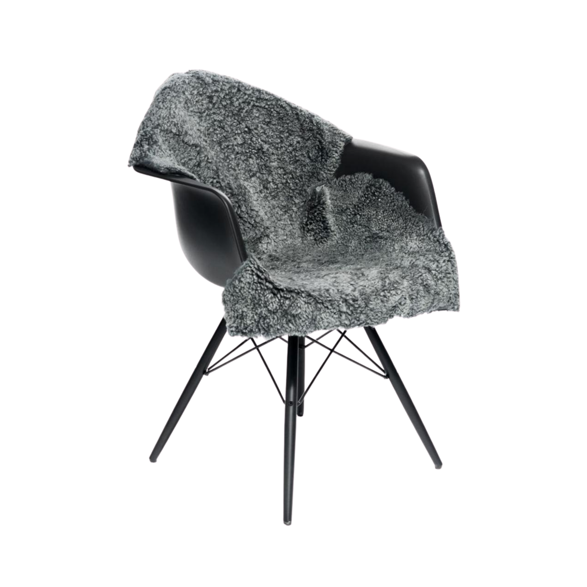 Short-Wool Curly Sheepskin Rug - 35in