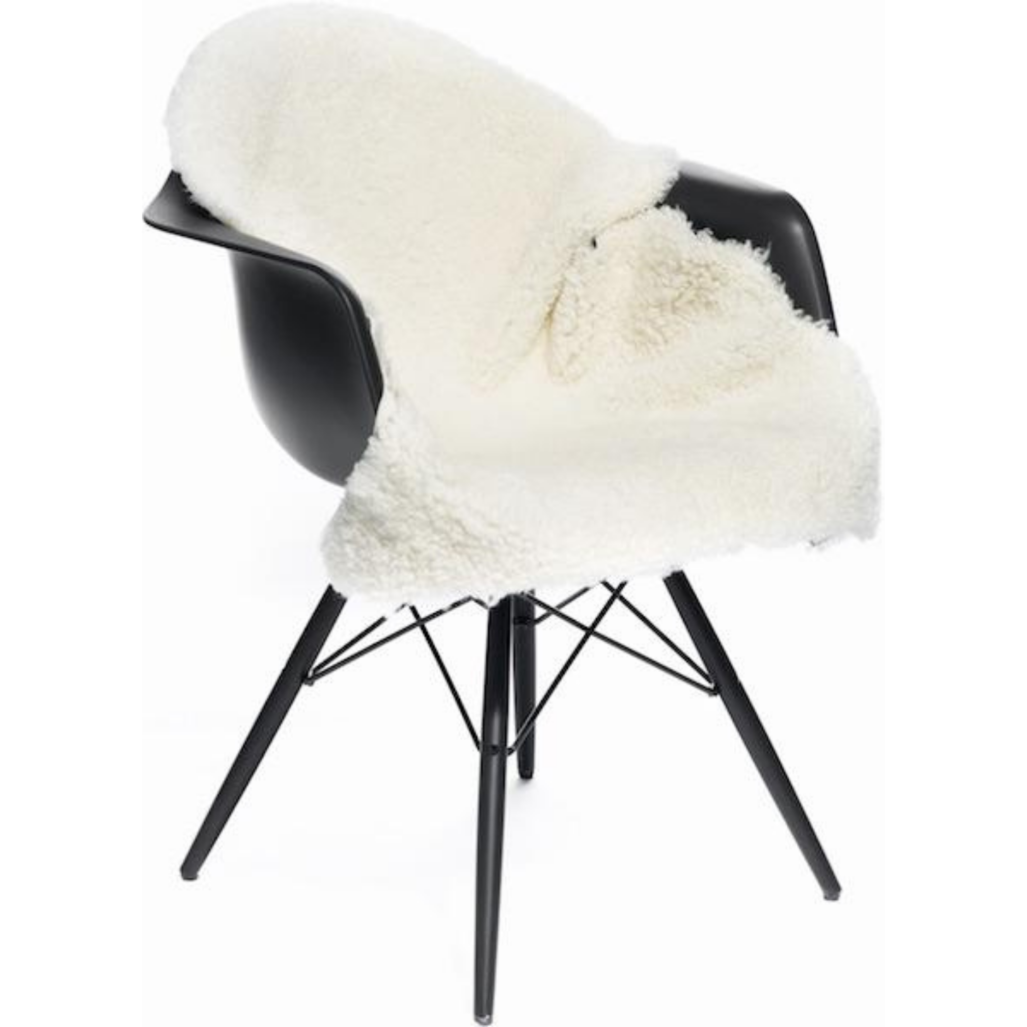 Short-Wool Curly Sheepskin Rug - 45in