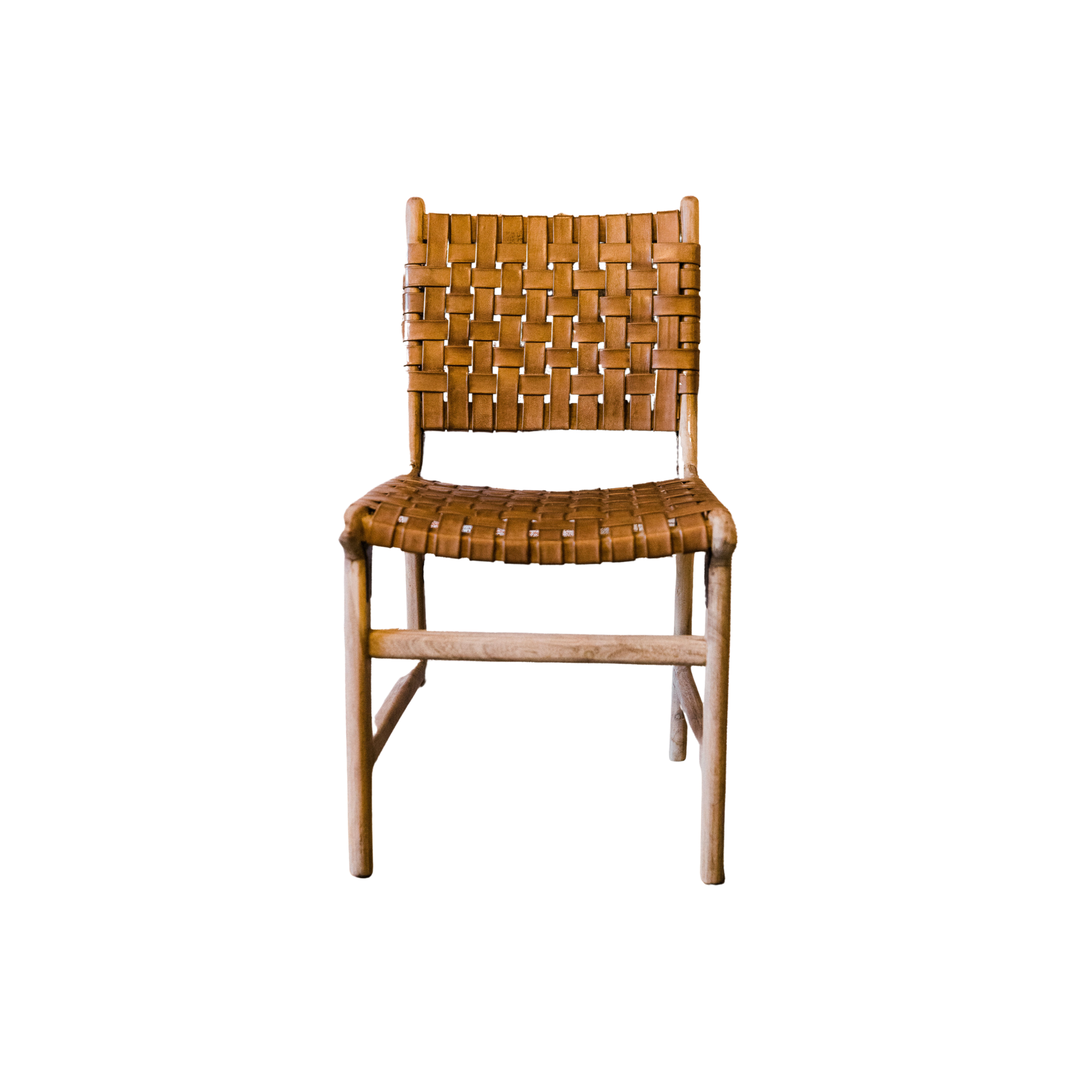 Woven Leather Dining Chair