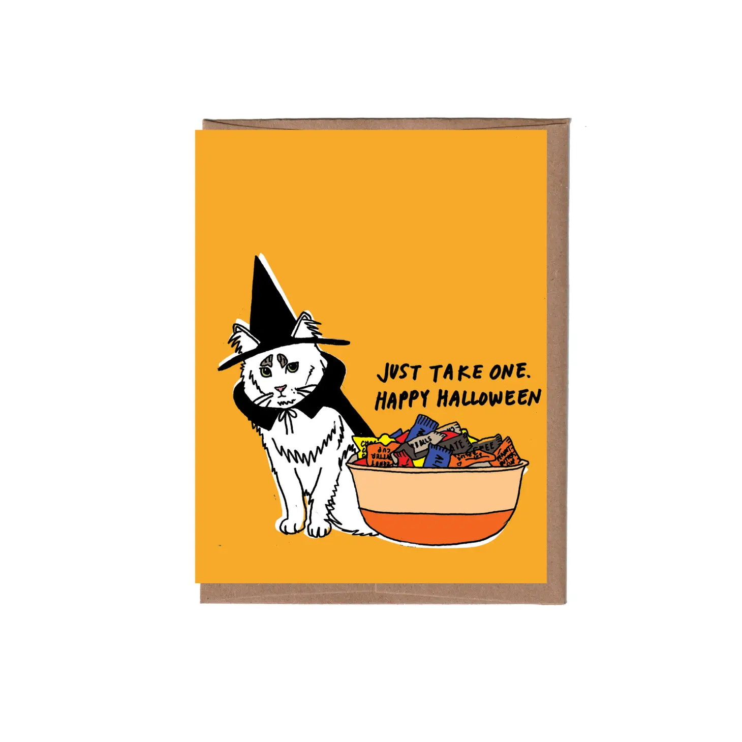 Witch Cat Halloween Card