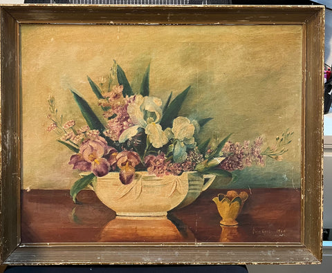 Bowl of Irises Painting