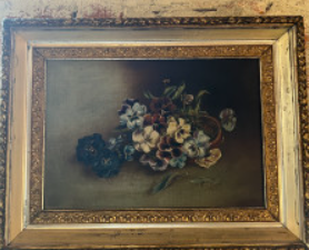 Bowl of Pansies Oil Painting