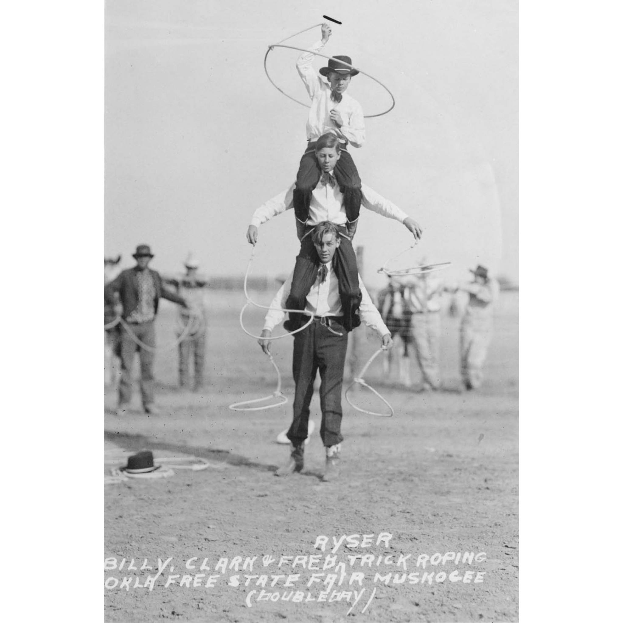 Rodeo Cowboys 15 - Kids Trick Roping - ca. 1916 Photograph