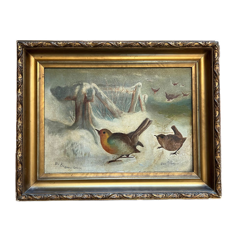 Birds in Snow Painting