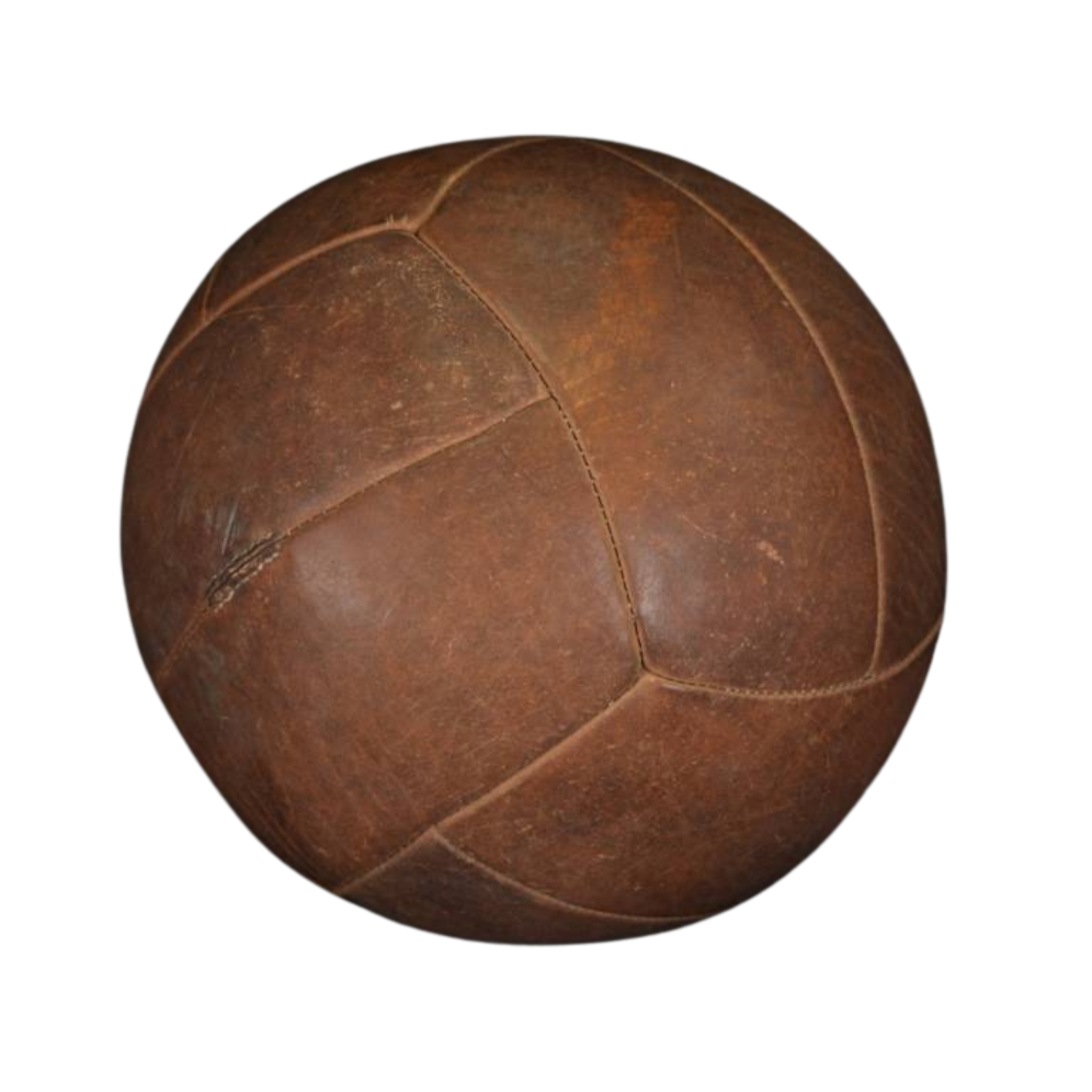 Large Dark Brown Vintage Medicine Ball