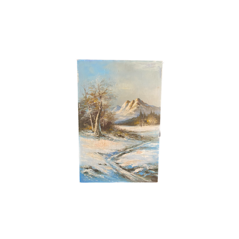 Antique Mountain Scene Painting
