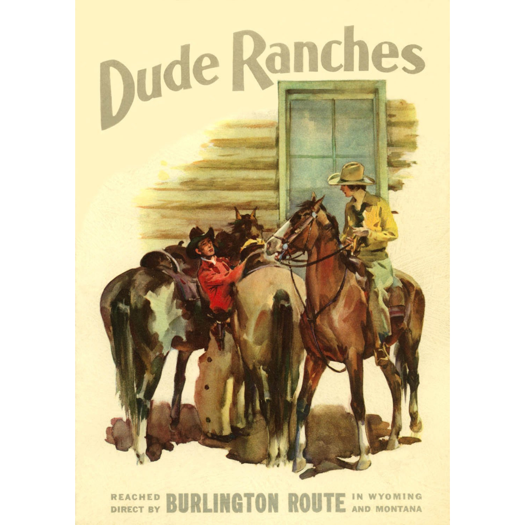 Dude Ranches - ca. 1930 Lithograph