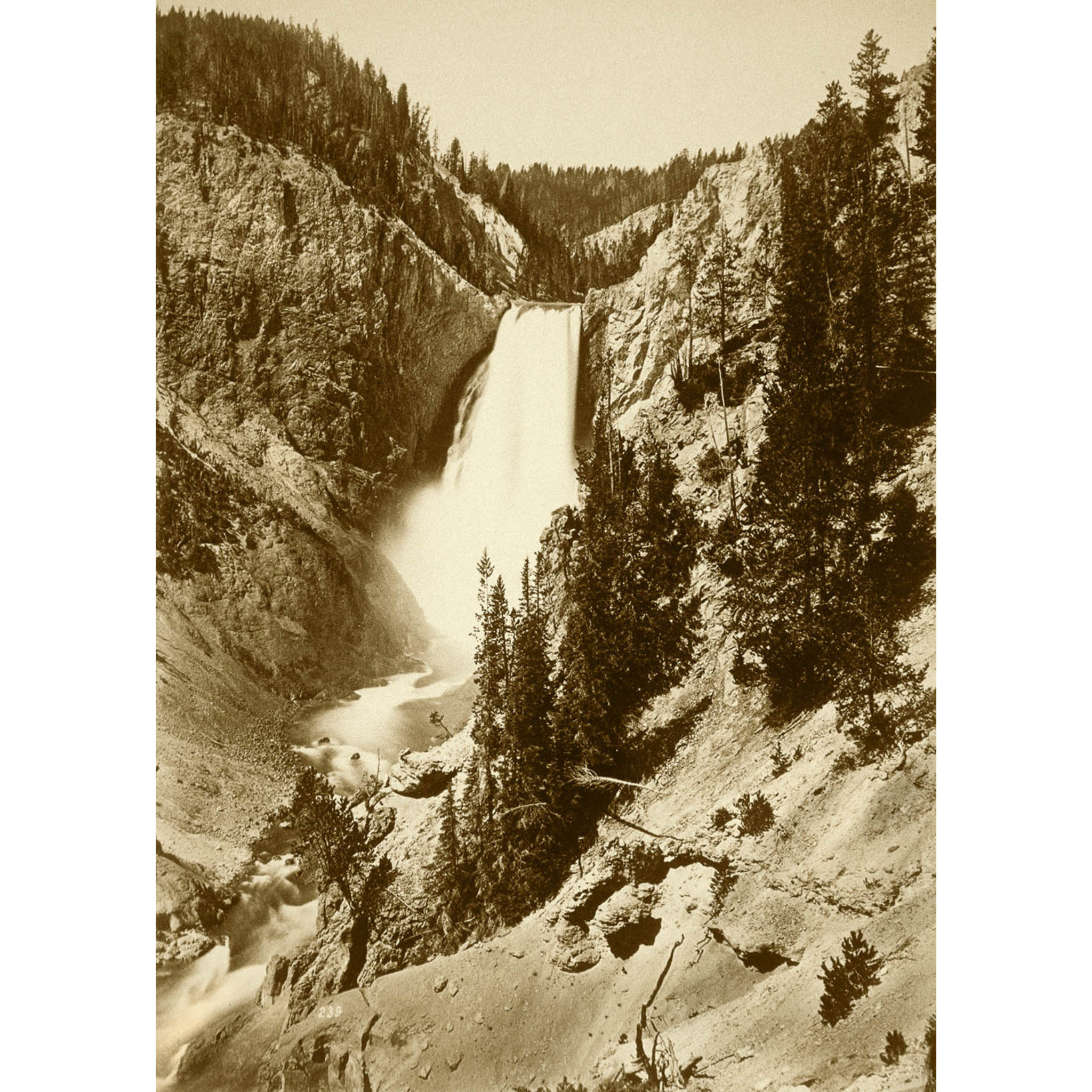Yellowstone - Lower Falls - 1872 Albumen Photo