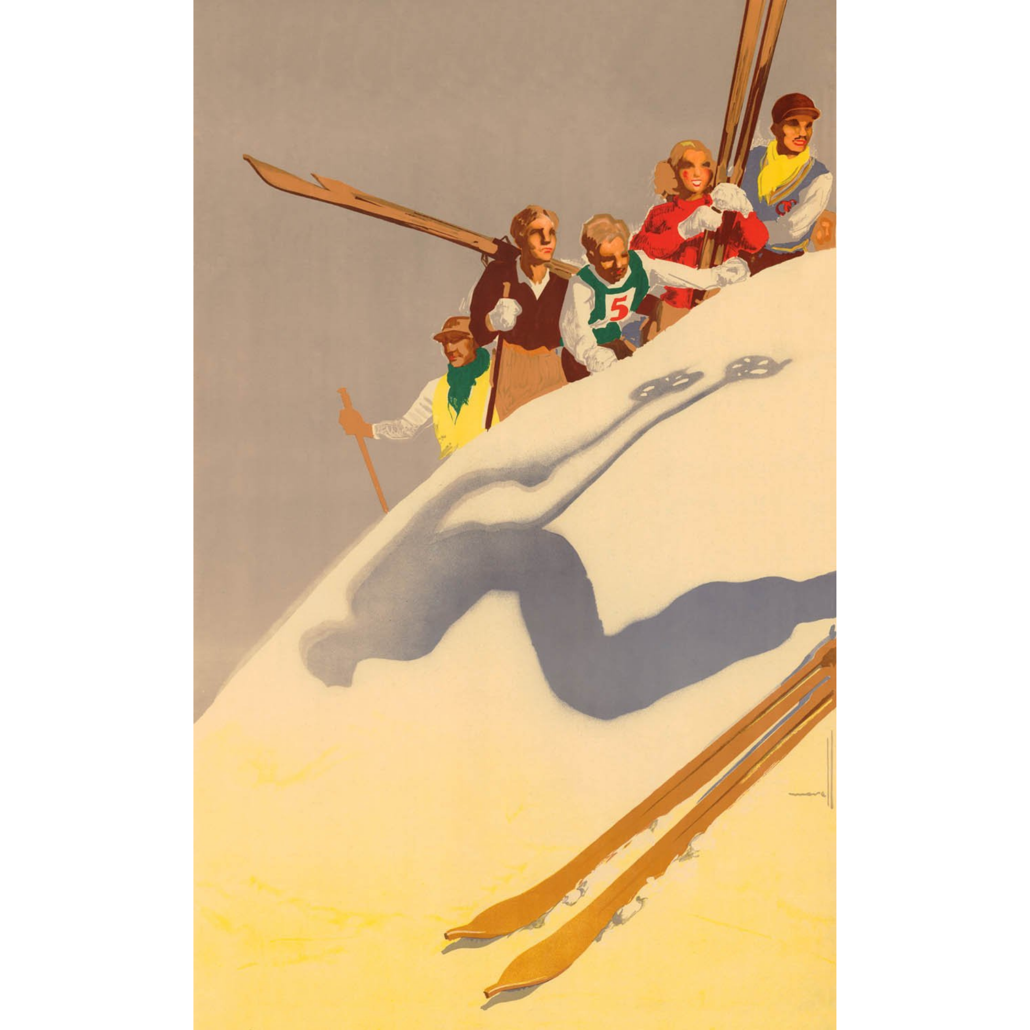 Shadow of Skier - ca. 1935 Lithograph