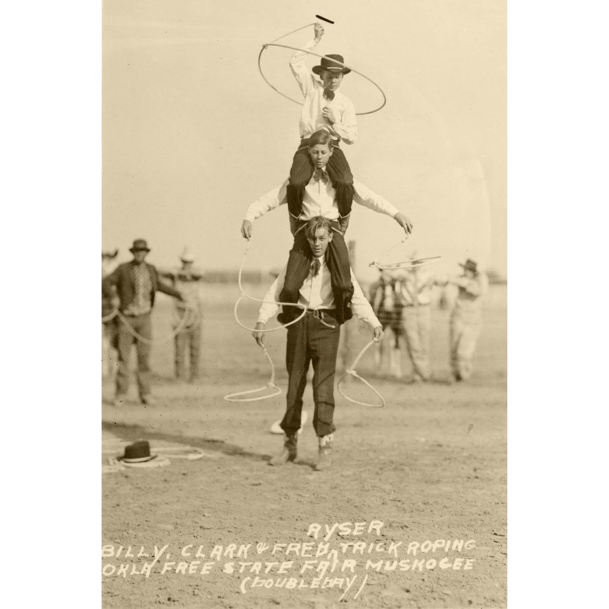 Rodeo Cowboys 15 - Kids Trick Roping - ca. 1916 Photograph