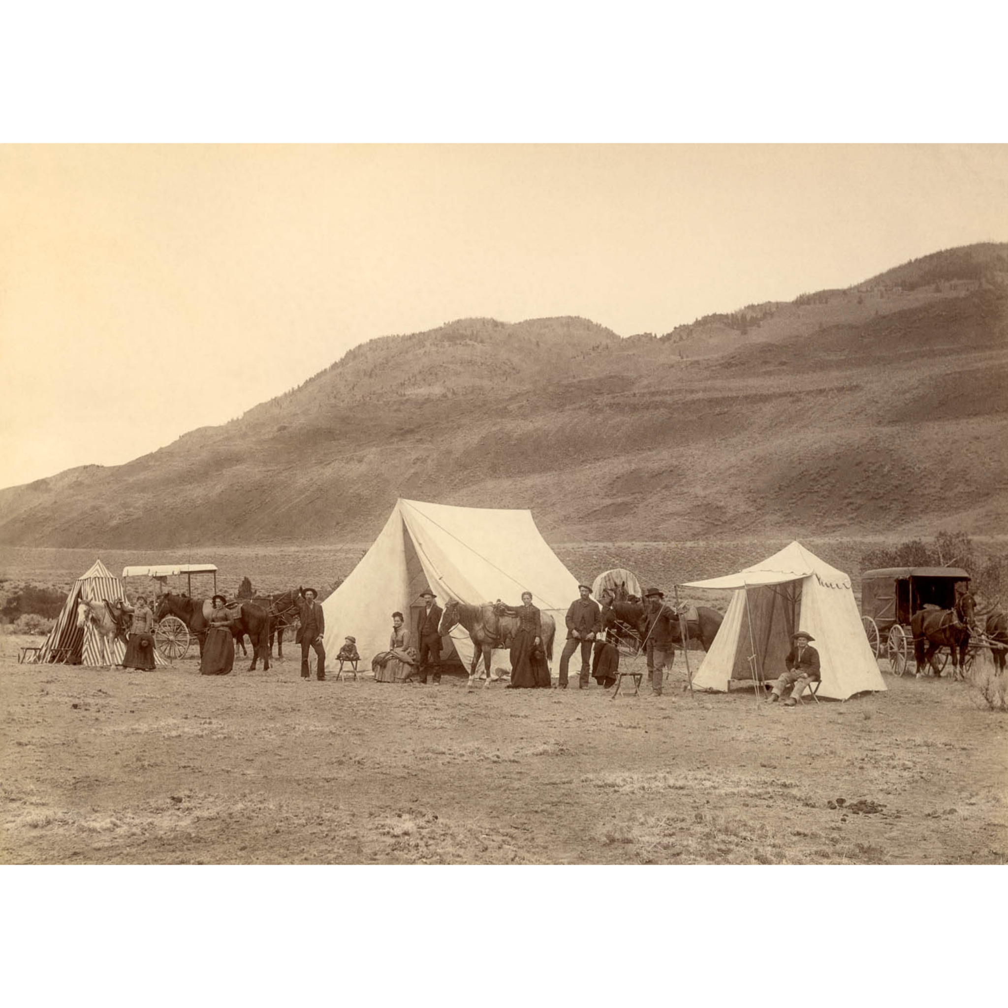 Barrett and Rife Party Yellowstone National Park - 1886 Albumen Photo