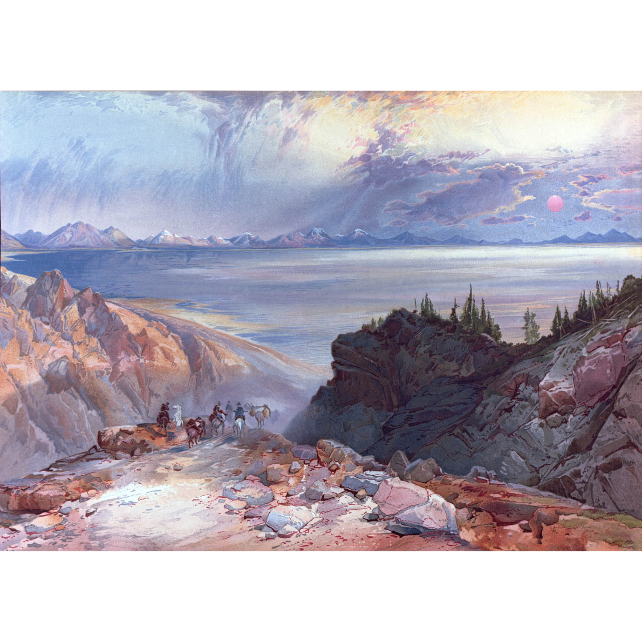 The Great Salt Lake of Utah - 1874-75 Thomas Moran Watercolor