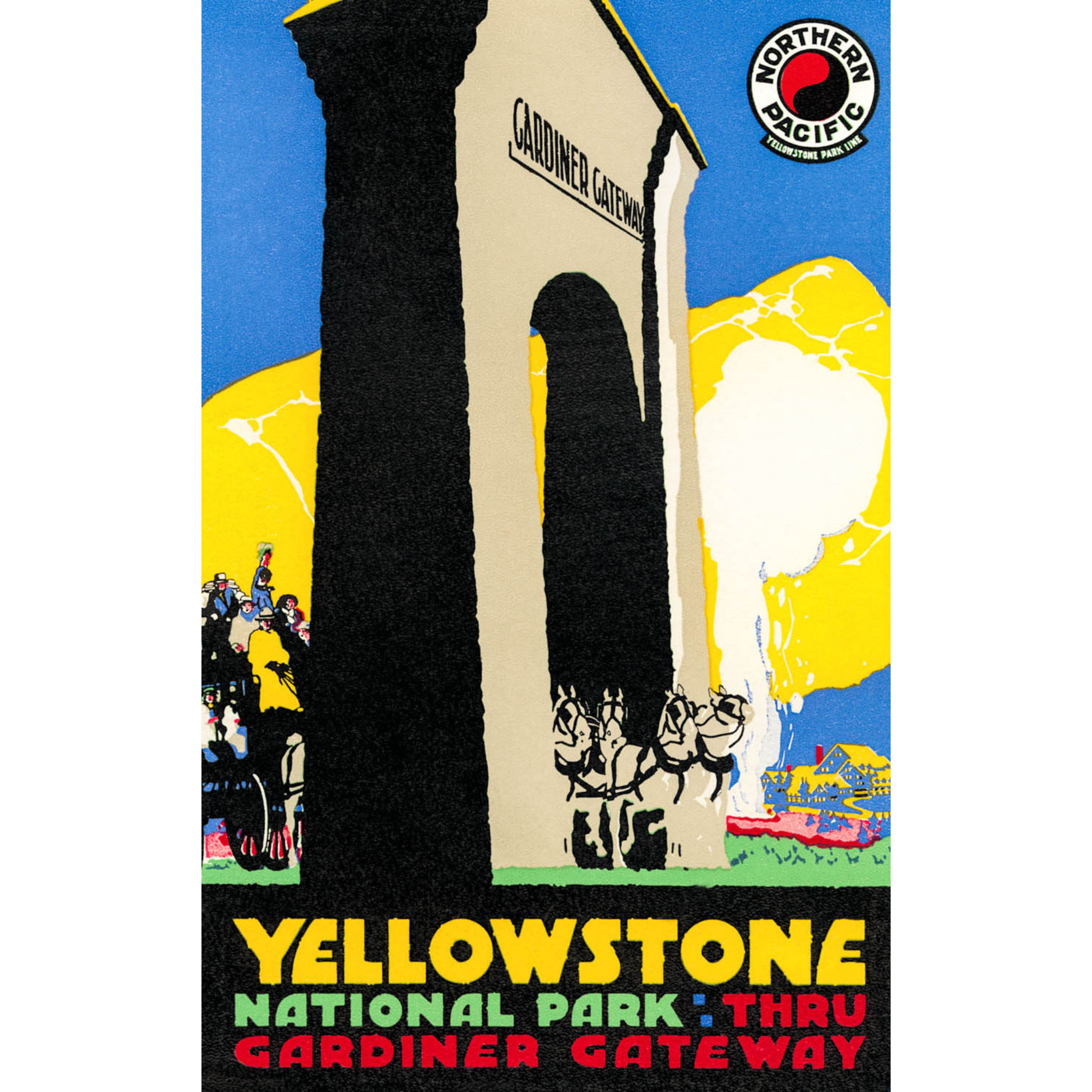 Yellowstone National Park: Thru Gardiner Gateway - ca. 1912 Louis Moen Serigraph