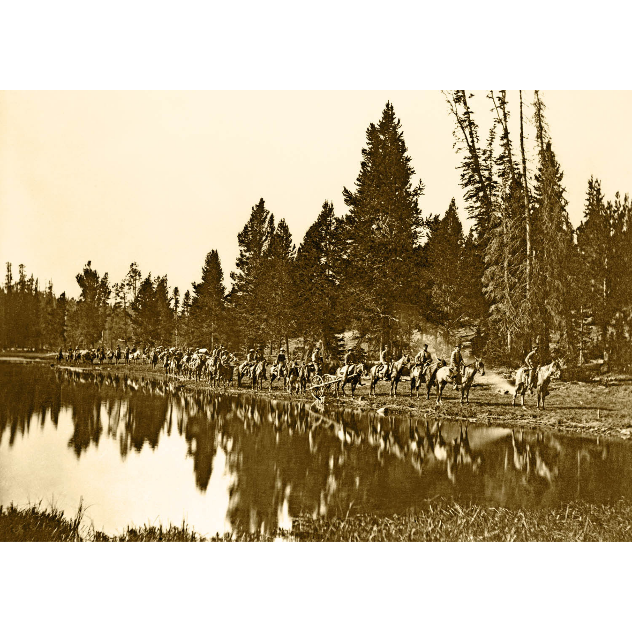 Hayden Survey at Mirror Lake - 1871 Albumen Photo