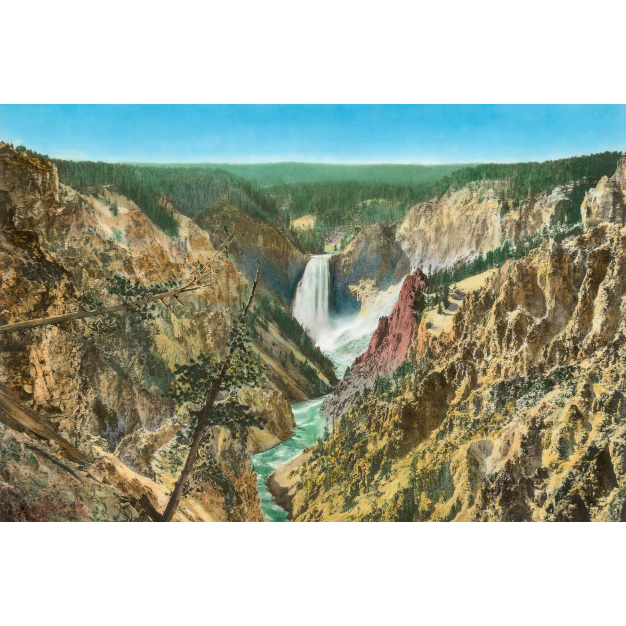 Grand Canyon of the Yellowstone - 1928 Hand Colored Silver Print