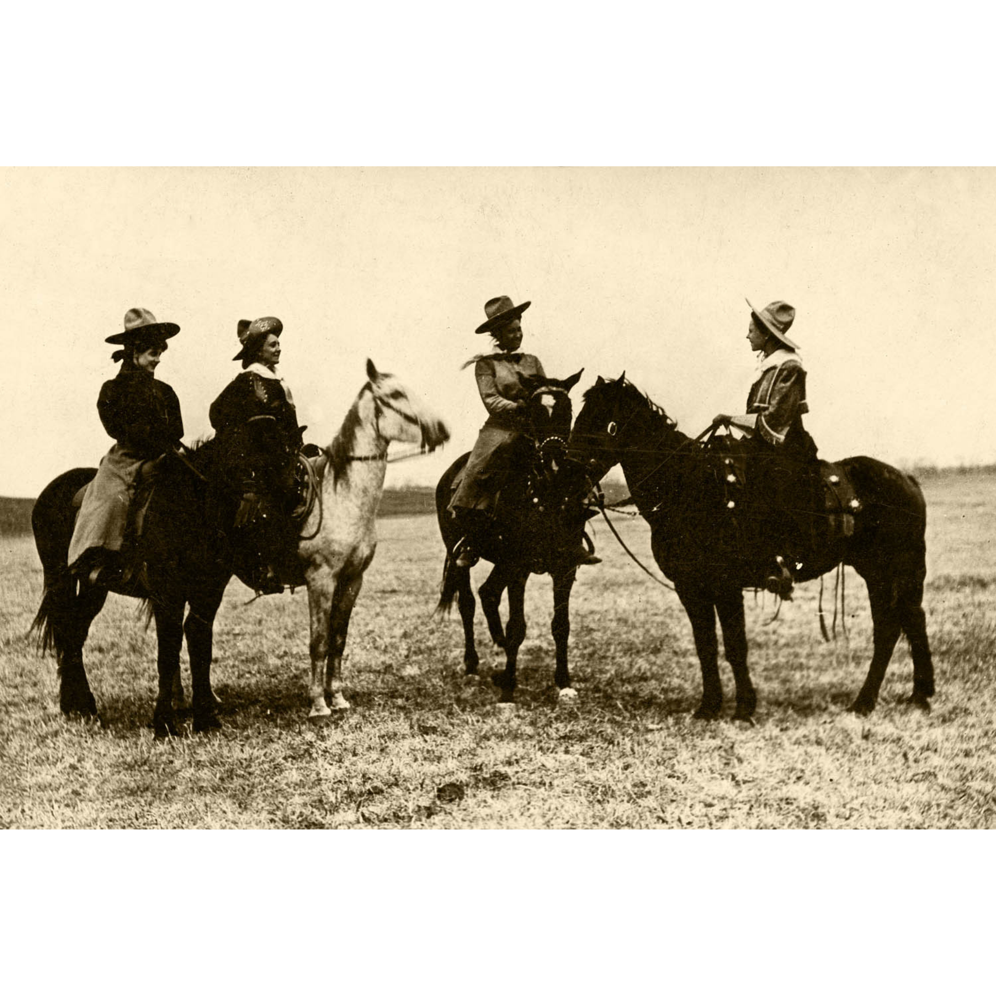 Four Cowgirls on the Plains - Doubleday - ca. 1915 Photograph