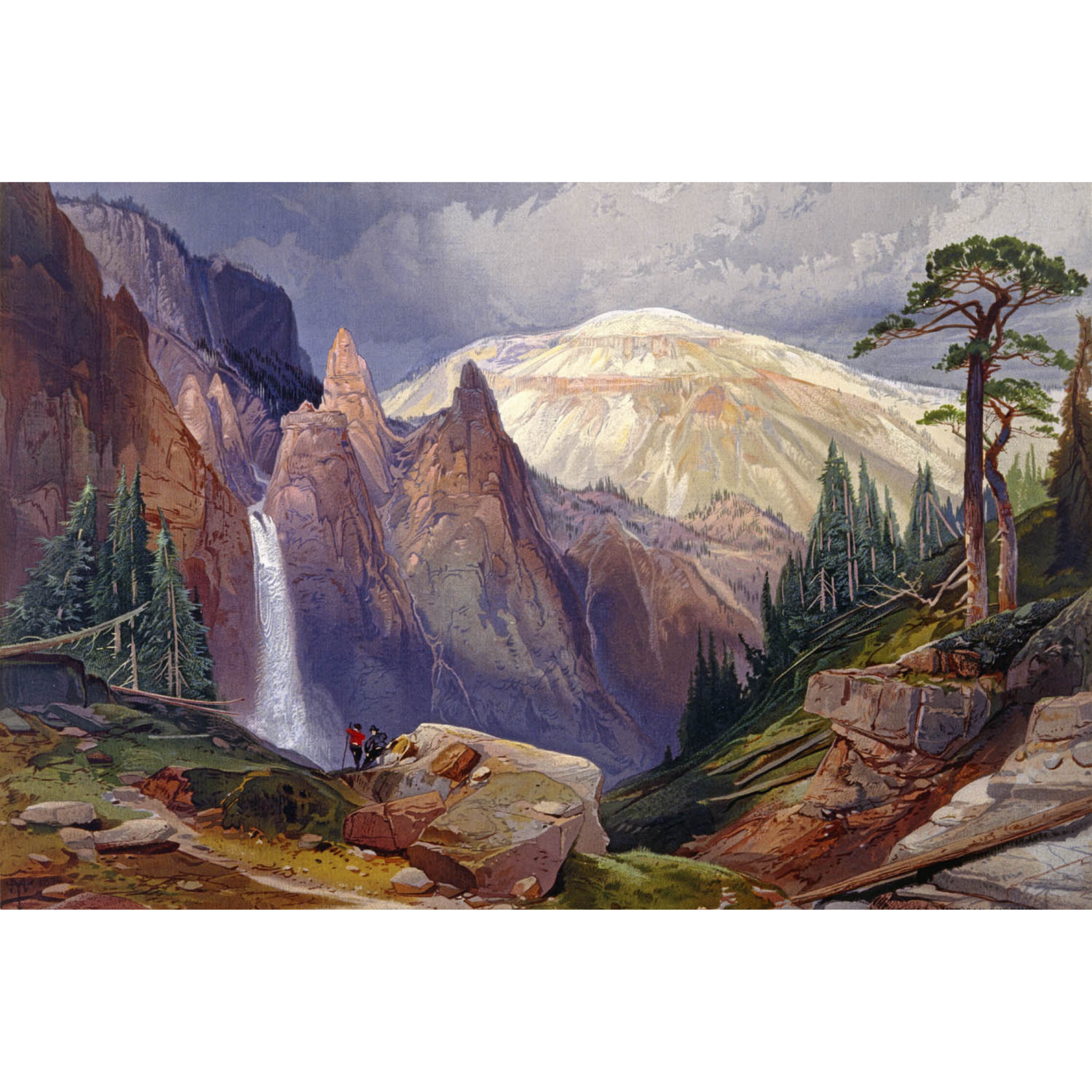 Tower Falls and Sulphur Mountain - 1874-75 Thomas Moran Watercolor