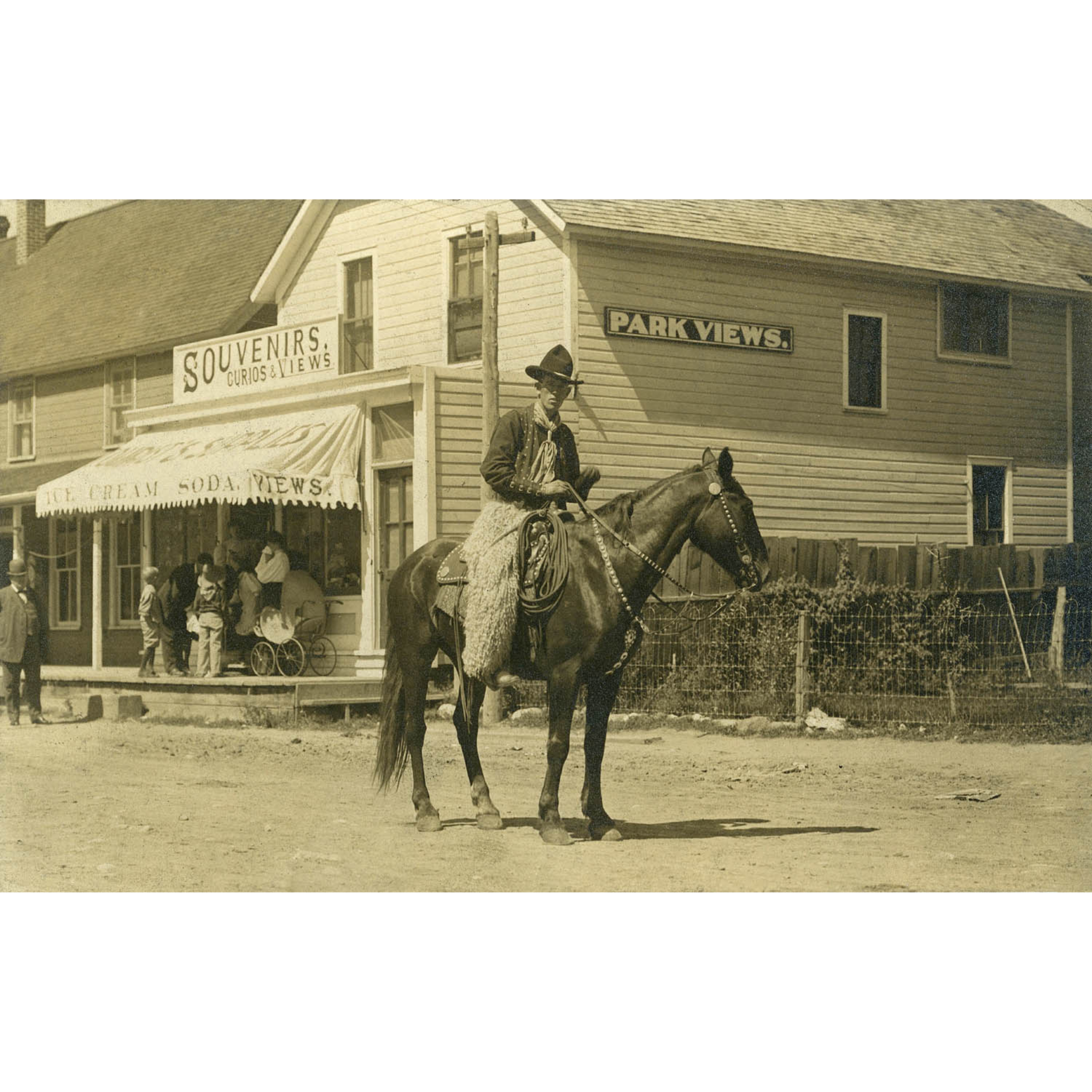 Cowboy in Gardiner MT - ca. 1916 Photograph