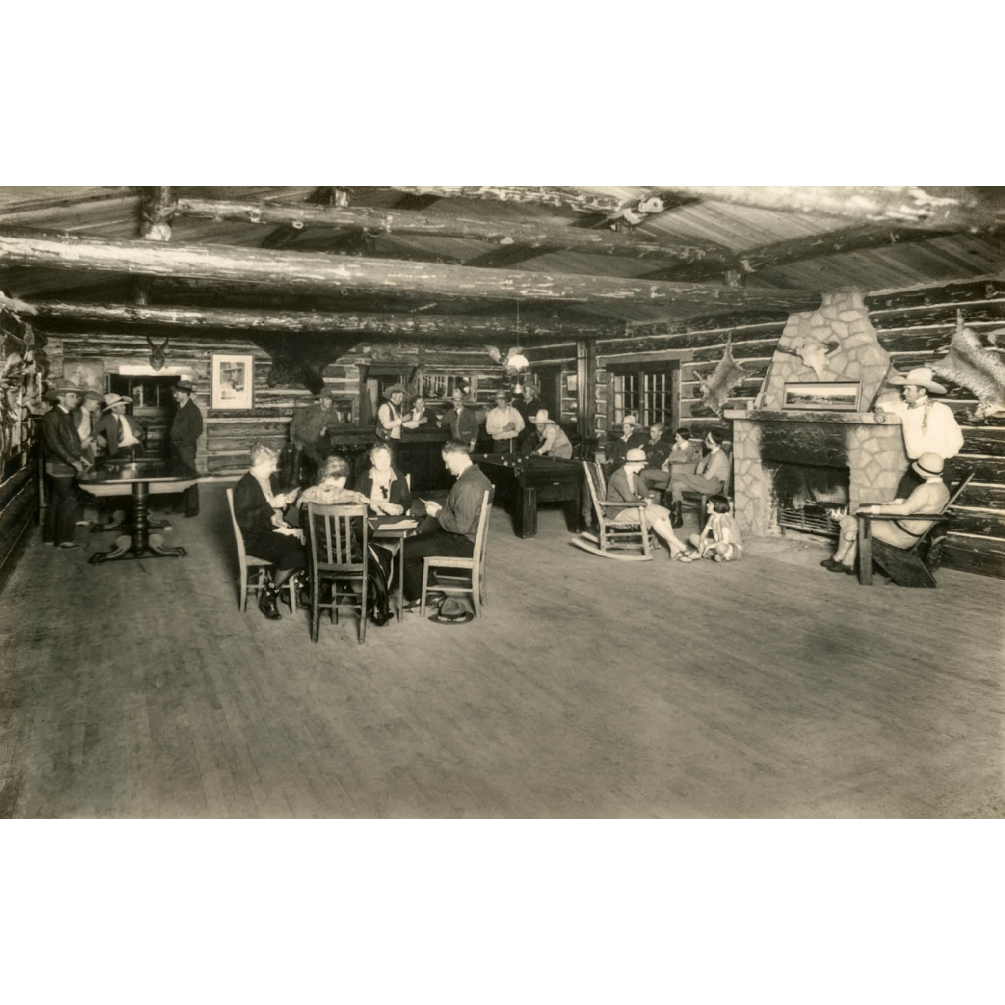 Bones Ranch: Dude Ranch Rec Room - ca. 1930 Photograph