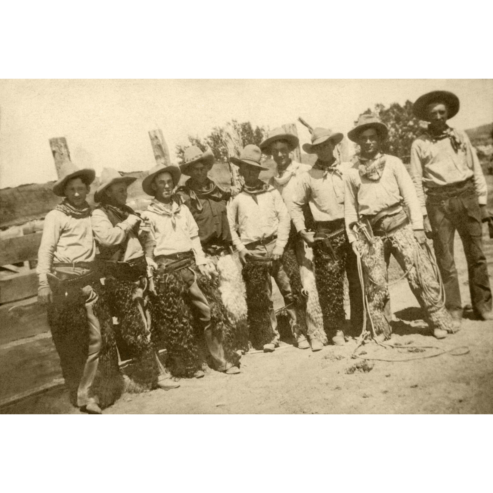 Montana Cowboys Wearing Wooly Chapps - ca. 1930 Photograph