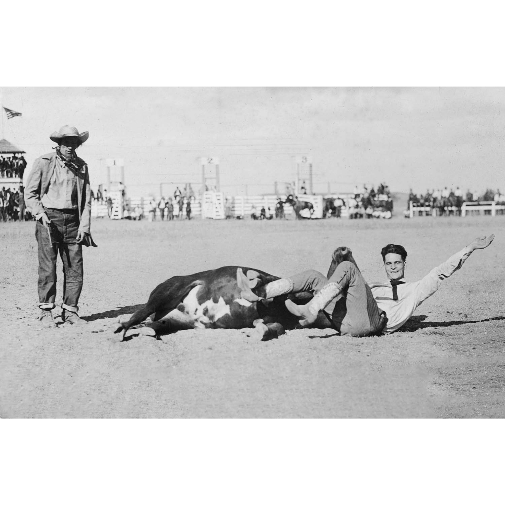 Rodeo Cowboys 8 - Yakima Canutt Bulldogging - ca. 1916 Photograph
