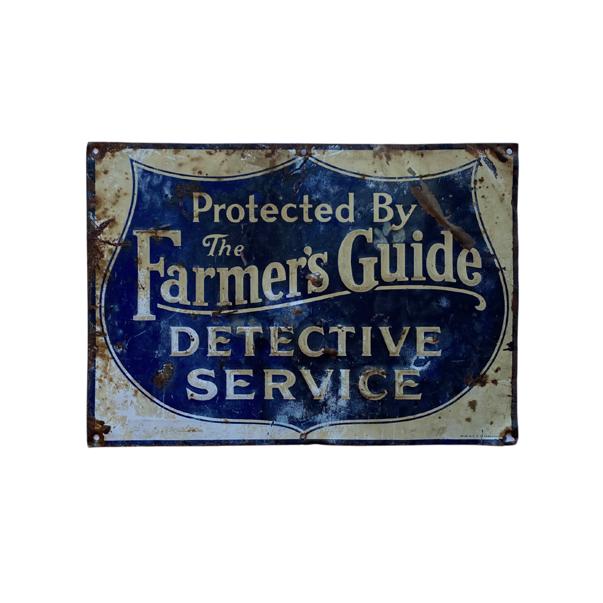Protected By Farmers Guide Sign