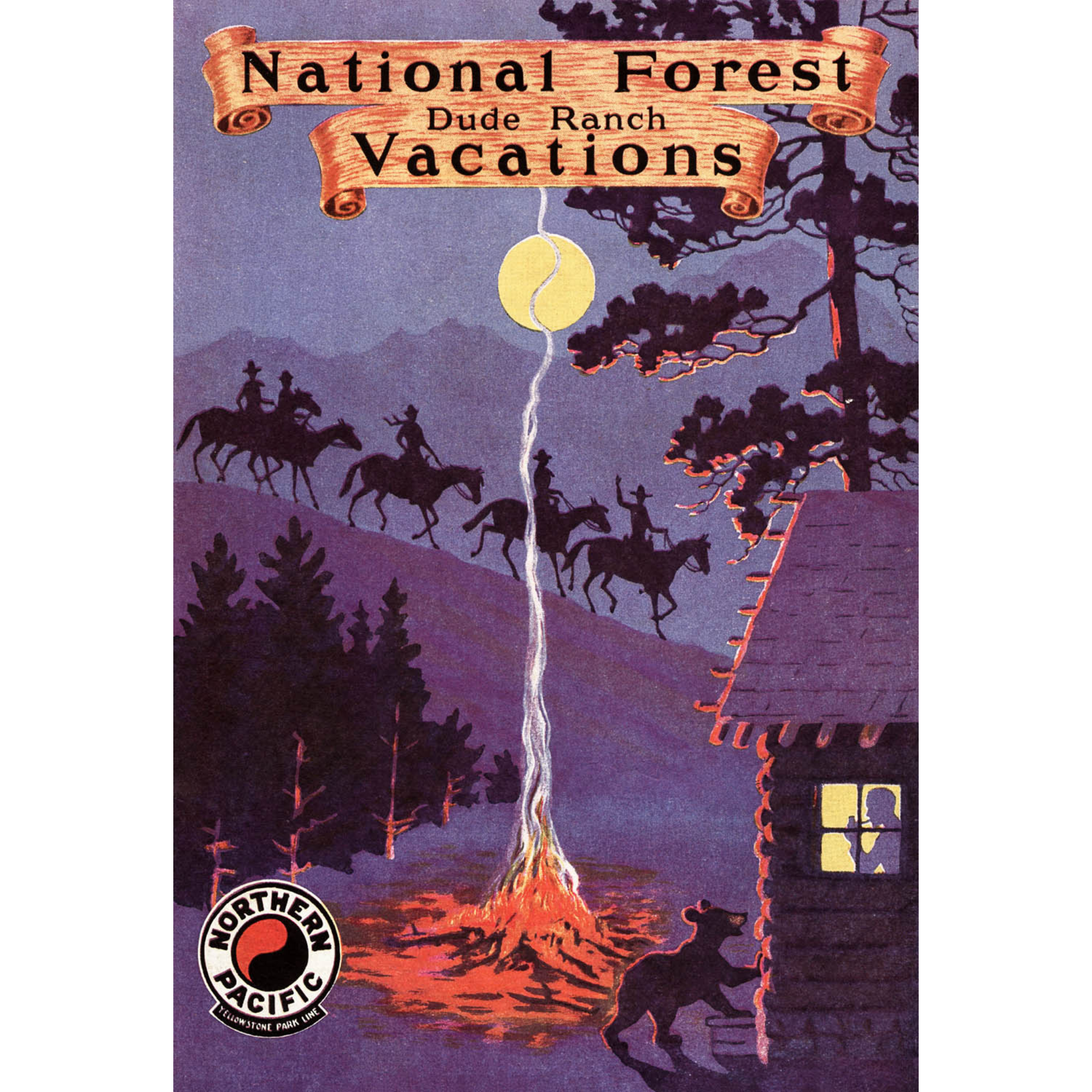 National Forest - Dude Ranch Vacations (NPRR) - ca. 1930 Lithograph