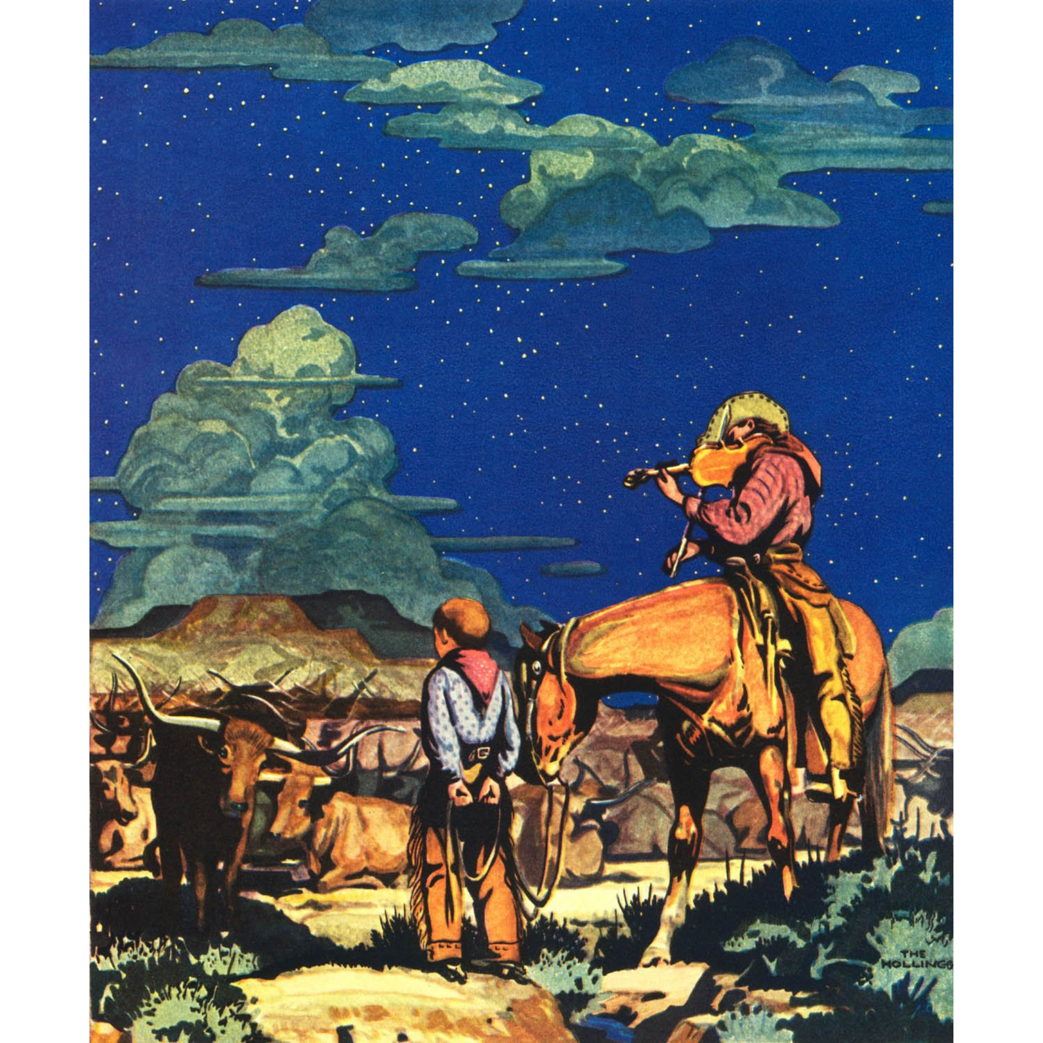 Night Herder - ca. 1930 Lithograph