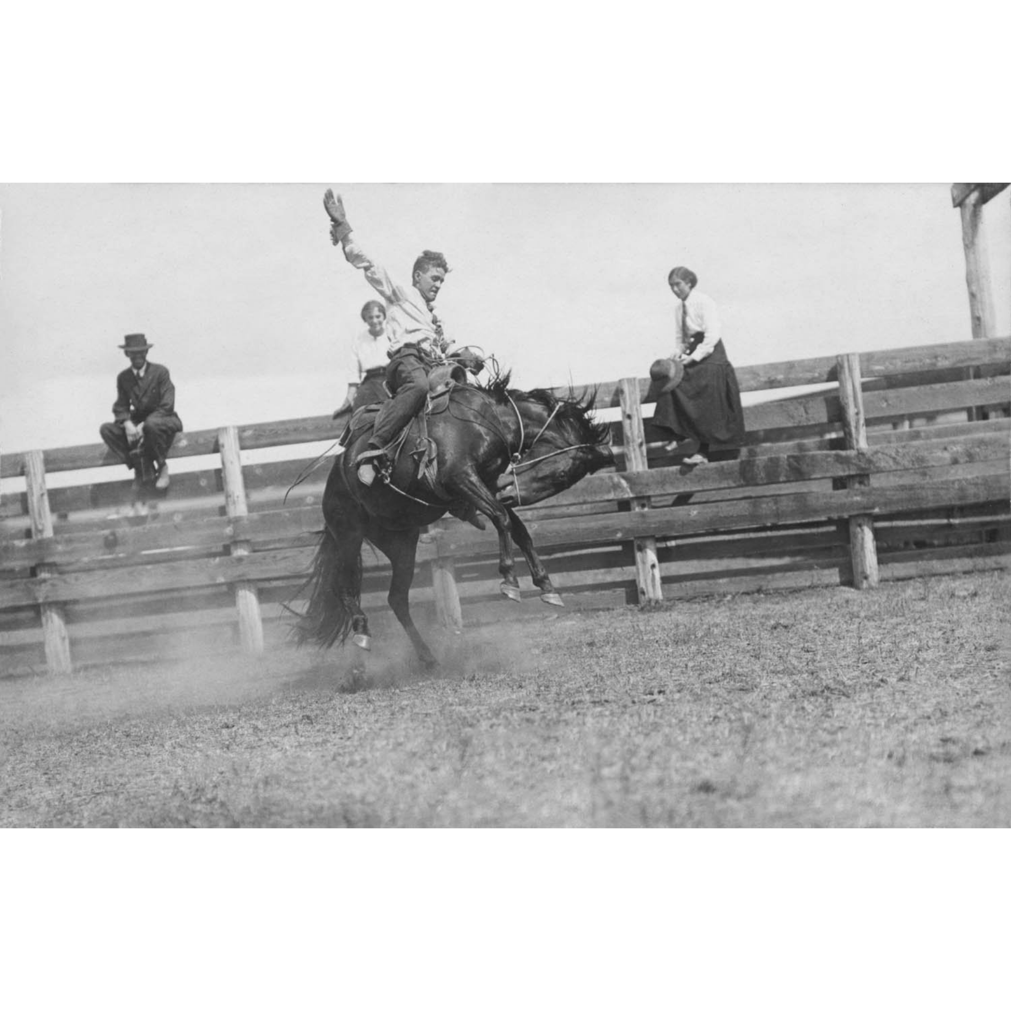 Rodeo Cowboys 6 - In Ranch Corral - ca. 1916 Photograph