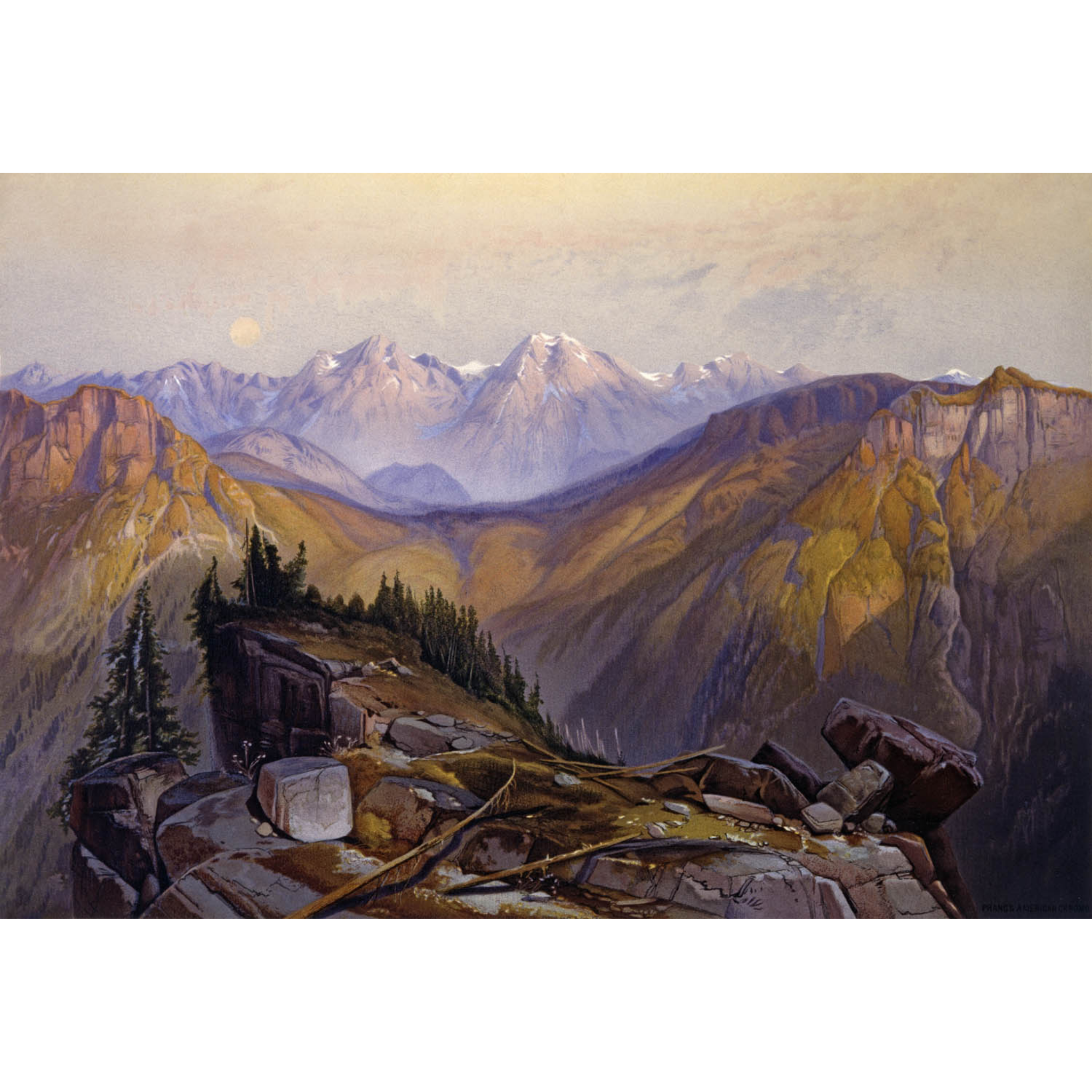 Lower Yellowstone Range - 1874-75 Thomas Moran Watercolor