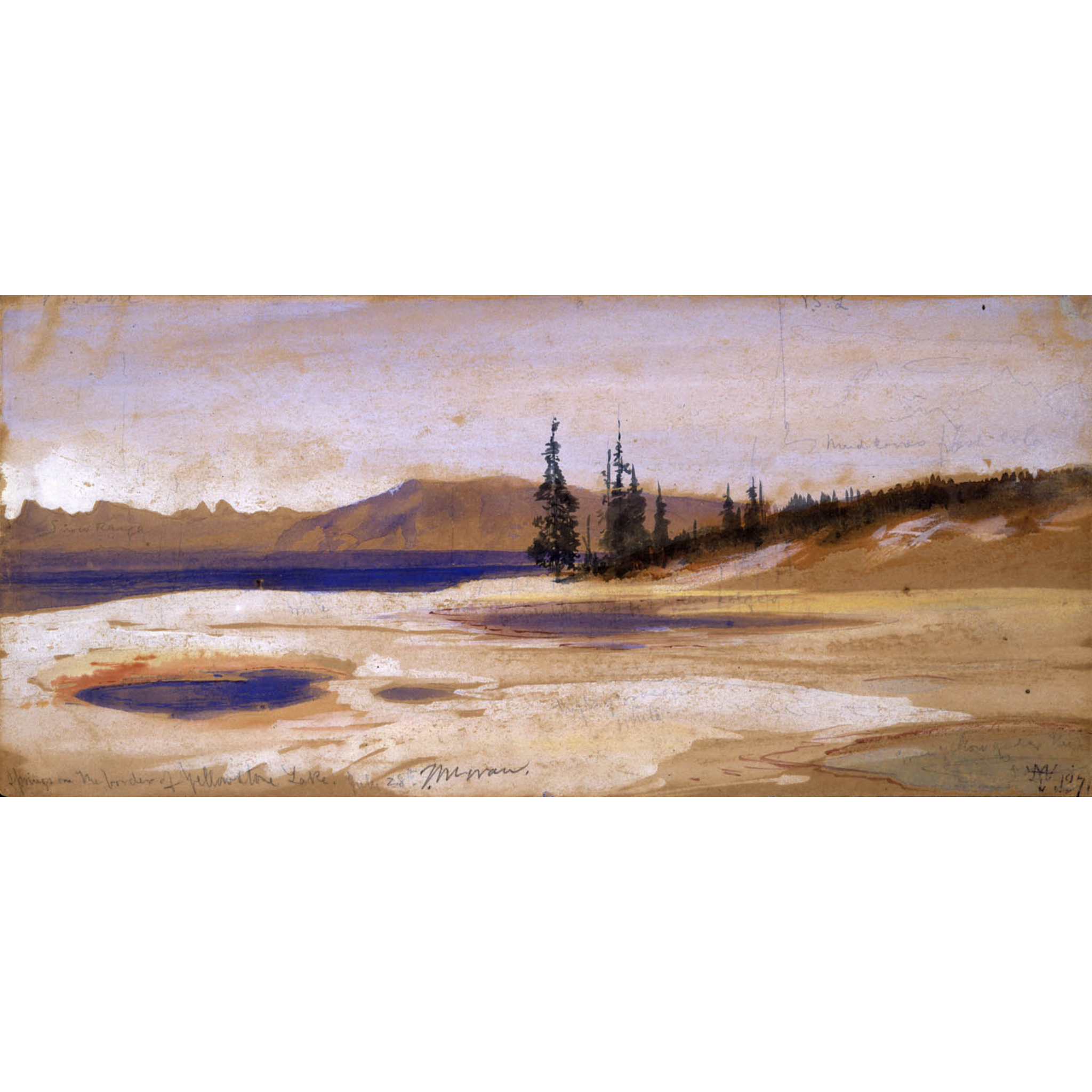 Moran Field Sketch: Yellowstone Lake Springs