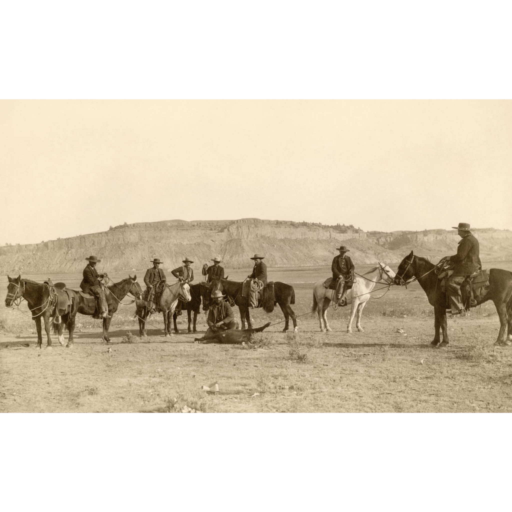 Cowboys near Billings MT - 1885 Haynes Photograph