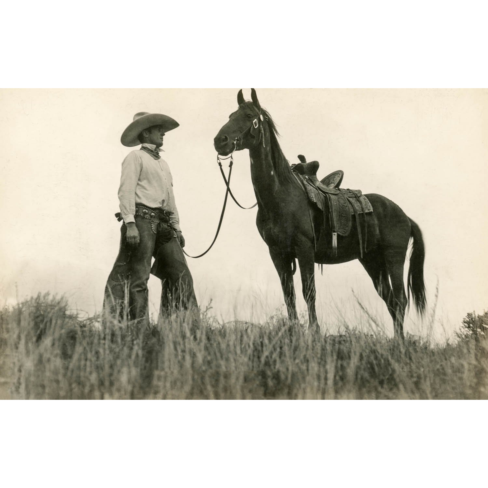 Bones Ranch: Little Bones and Horse - ca. 1930 Photograph