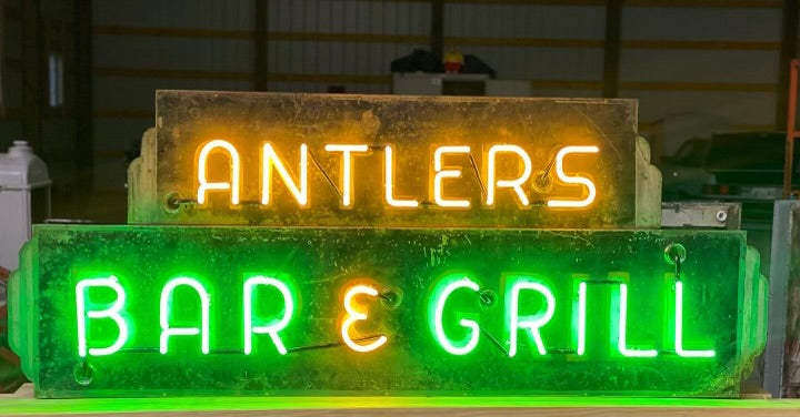 Neon Antlers Bar & Grill Sign