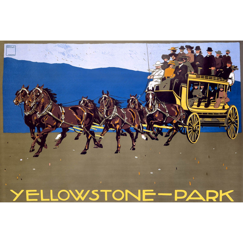 Yellowstone Park - ca. 1910 Ludwig Hohlwein Serigraph