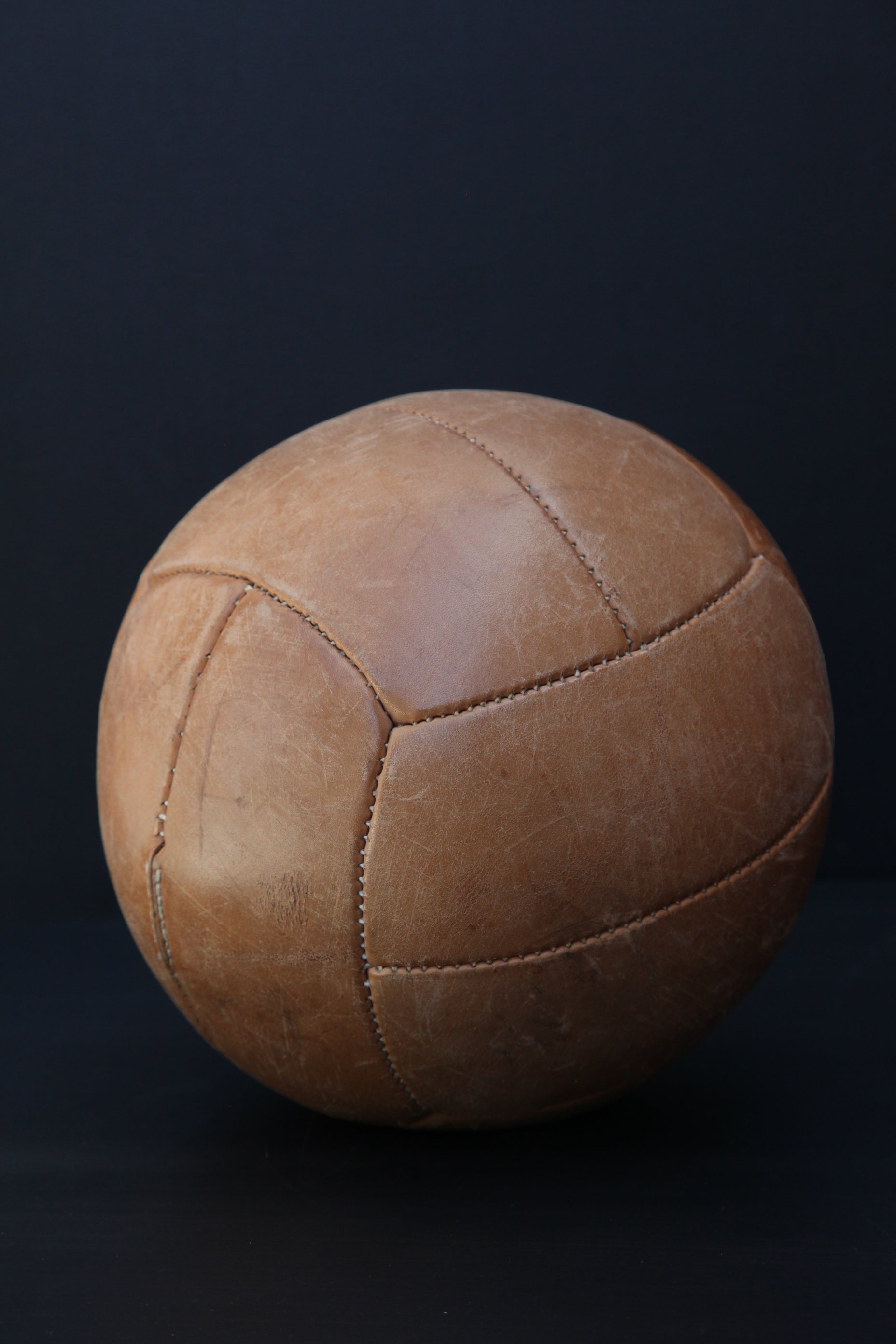 Large Tan Vintage Medicine Ball