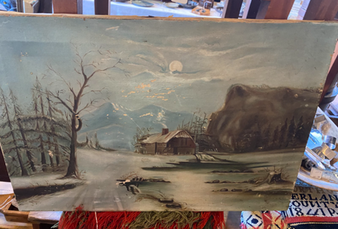 Winter on the Creek Oil Painting