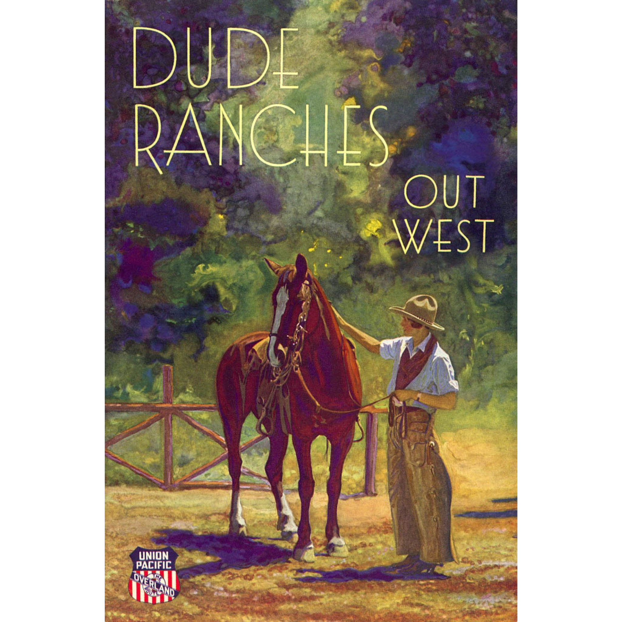 Dude Ranches Out West - ca. 1930 Lithograph