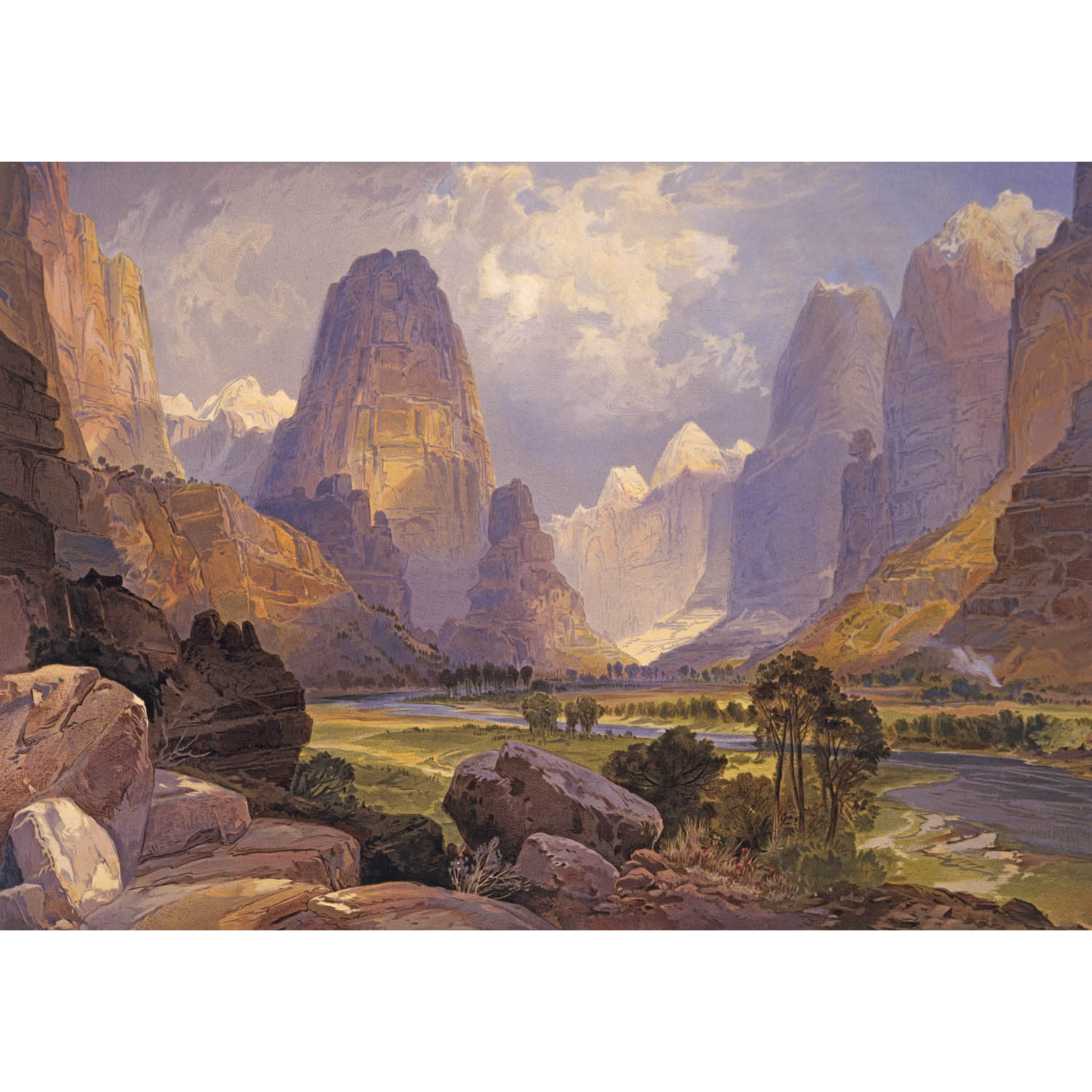 Valley of Bubbling Waters Southern Utah (Zion) - 1874-75 Thomas Moran Watercolor